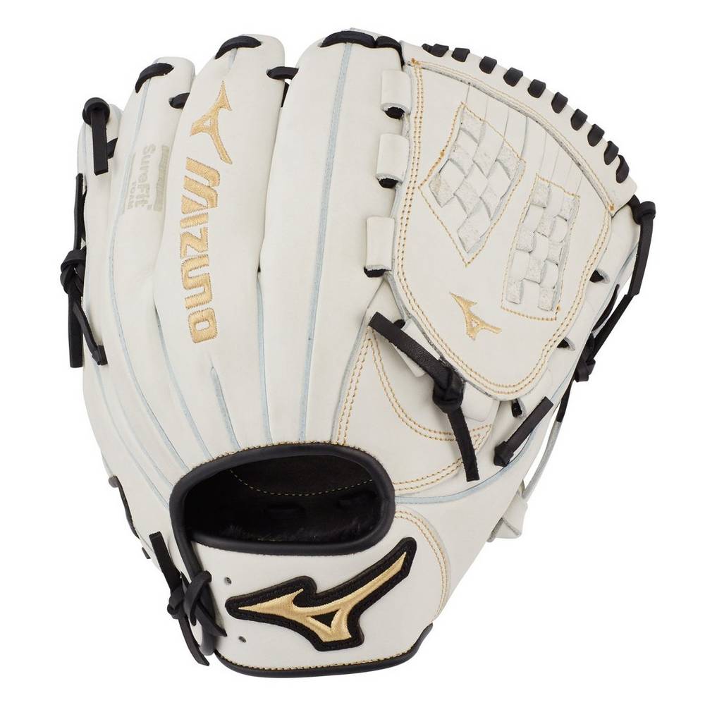 Luva Mizuno Softball MVP Prime Fastpitch 11.5" - Mulher - Branco/Pretas - BTLMC9306